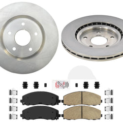 F Disc Brake Rotors Pads For 12-16 Town & Country Touring 330MM Dual Piston Cal