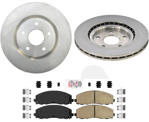 F Disc Brake Rotors Pads For 12-16 Town & Country Touring 330MM Dual Piston Cal