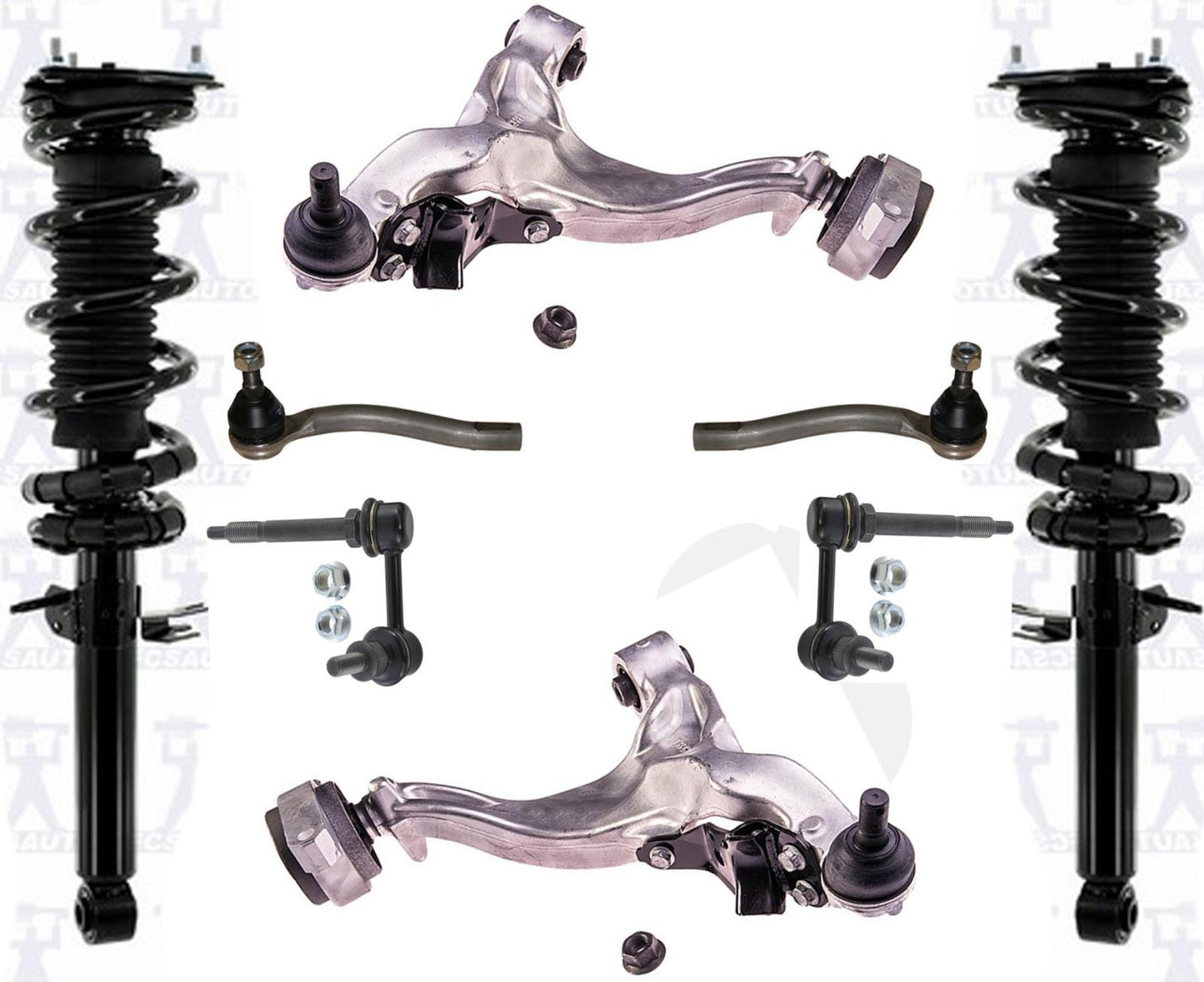 Brazos de control de resortes helicoidales delanteros, varillas de rótula para Nissan 370Z 2009-2020