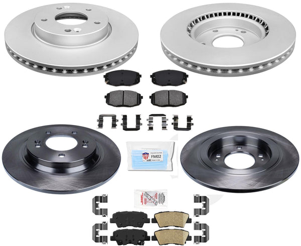 Front & R Disc Brake Rotors Pads Fits 18-20 Elantra GT W Electric Parking Brake