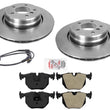 Fits 1995-2001 BMW 750iL Rear Rotors & Metallic Brake Pads & Wear Sensor