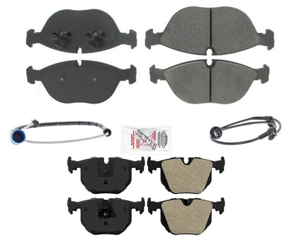 Front & Rear Metallic Brake Pads & Wear Sensors For BMW 750iL 1995-2001
