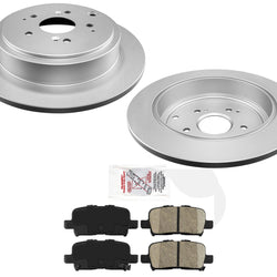 Rotores de freno de disco trasero y pastillas de cerámica para Honda Pilot 2003-2008 y MDX 2001-2006