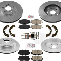 Rotores de freno traseros delanteros, pastillas de freno y zapatas de cerámica para Honda Pilot 2003-08