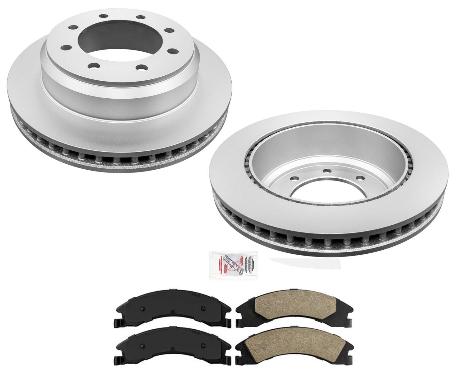 Rear Coated Rotors & Pads for Ford E150 2008-2014 & E350 Single Rear Wheels