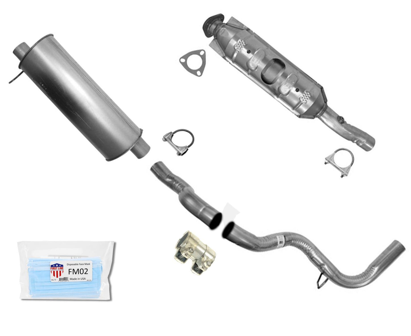 Tubo de escape convertidor silenciador para Ford E150 E250 97-2003 5.4LW 138" distancia entre ejes