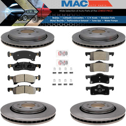 Almohadillas y rotores delanteros y traseros para Ford Expedition HD 2003-2006 Grasa y herrajes