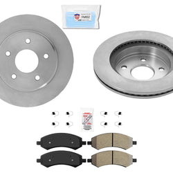 Front Premium Disc Brake Rotors Pads Hardware Fits for 2006-2018 Ram 1500