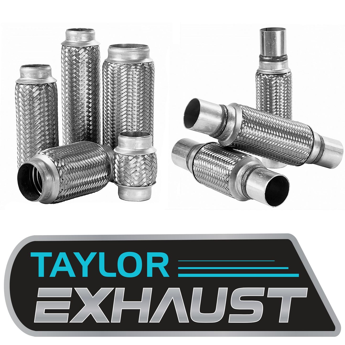 Tubo flexible de escape de acero inoxidable de alta resistencia, 2,25 x 8, HD, doble trenzado