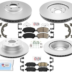 Coated Disc Brake Rotors Ceramic Brake Pads Fits for 2009-2018 Nissan Maxima