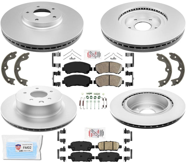 Coated Disc Brake Rotors Ceramic Brake Pads Fits for 2009-2018 Nissan Maxima