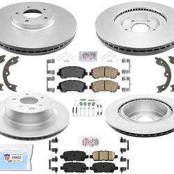 Coated Disc Brake Rotors Ceramic Brake Pads Fits for 2019-2021 Nissan Maxima
