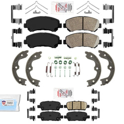 AmeriBRAKES Ceramic Brake Pads Parking Shoes Fits for 2009-2018 Nissan Maxima