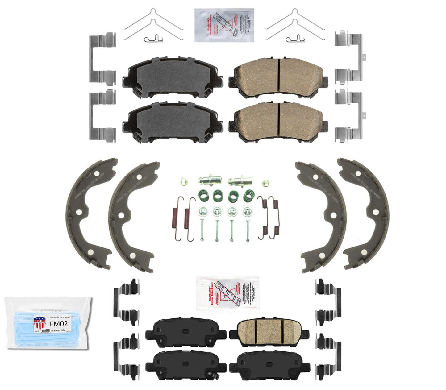 AmeriBRAKES Pastillas de freno de cerámica zapatas de estacionamiento para Nissan Maxima 2019-2021