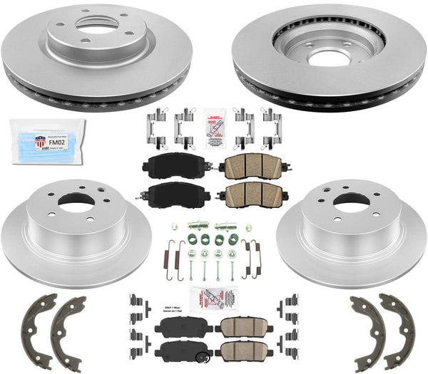 Coated Brake Rotors Pads Hardware Fits 2014-2021 Nissan Altima