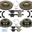 Front & Rear Carbon Brake Rotors Pads w/ hardware for 2000-2006 BMW X5 3.0 4.4L
