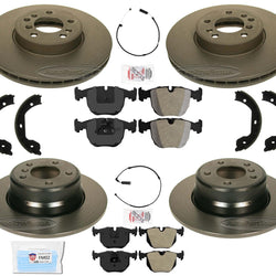 Front & Rear Carbon Brake Rotors Pads w/ hardware for 2000-2006 BMW X5 3.0 4.4L