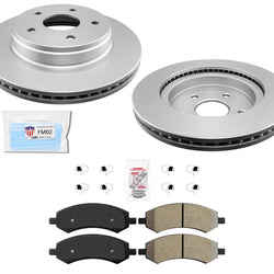 Front Coated Disc Brake Rotors Pads Hardware For 2006 2007 2008 17 2018 RAM 1500