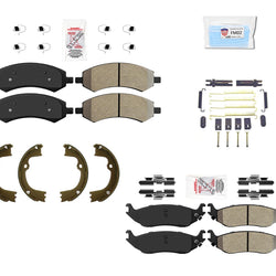 AmeriBRAKES OE Xtra Duty Semi Metallic Pads Hardware Fits for 2006-2018 Ram 1500