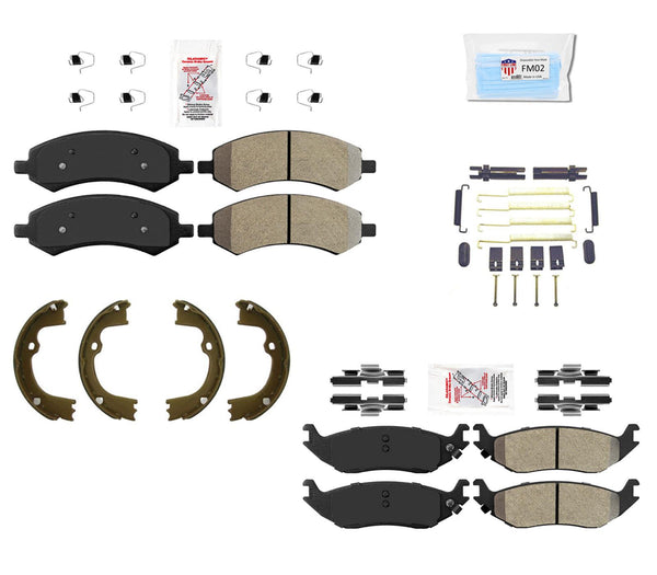 AmeriBRAKES OE Xtra Duty Semi Metallic Pads Hardware Fits for 2006-2018 Ram 1500