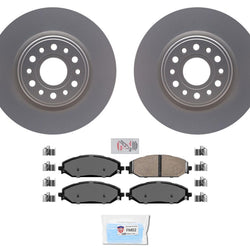 Front Coated Disc Brake Rotors & Brake Pads W/ Hardware For 2019-2024 RAM 1500