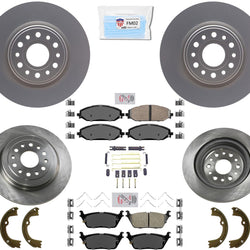 Front & Rear Coated Disc Brake Rotors Pads Hardware Fits for 2019-2021 Ram 1500