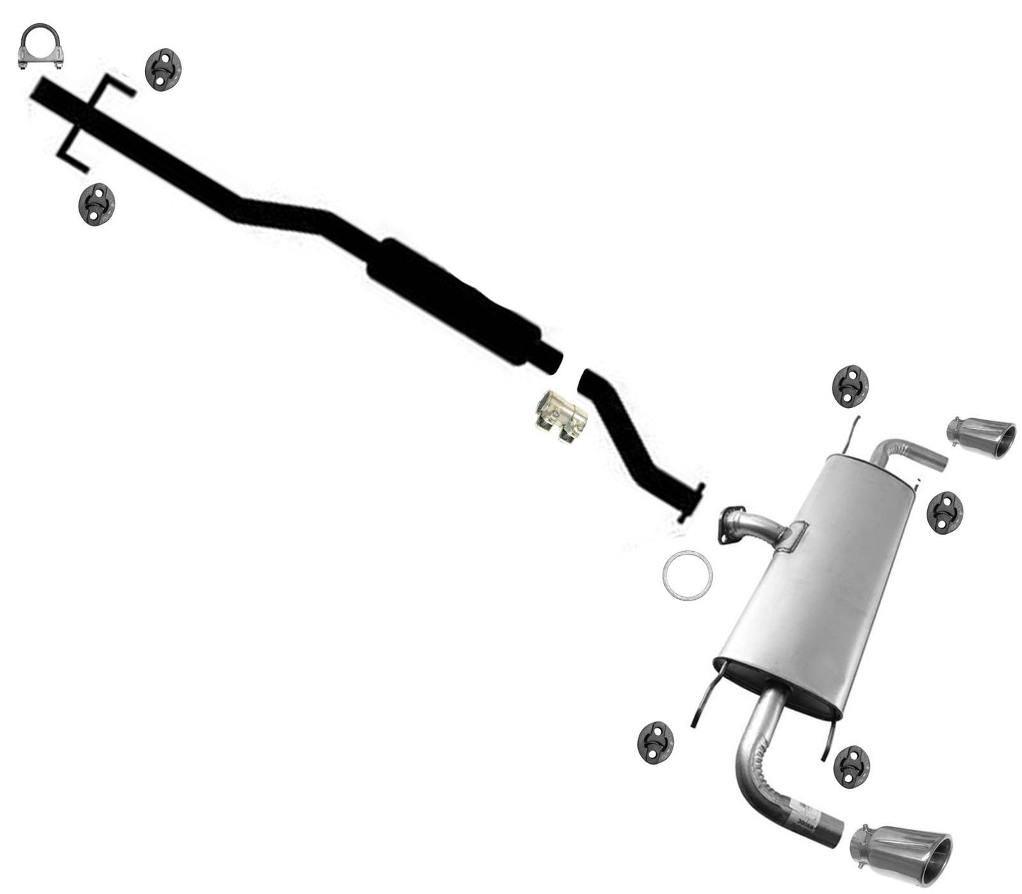 Silenciador de tubo de extensión de resonador apto para todas las ruedas Mazda CX5 13-2017