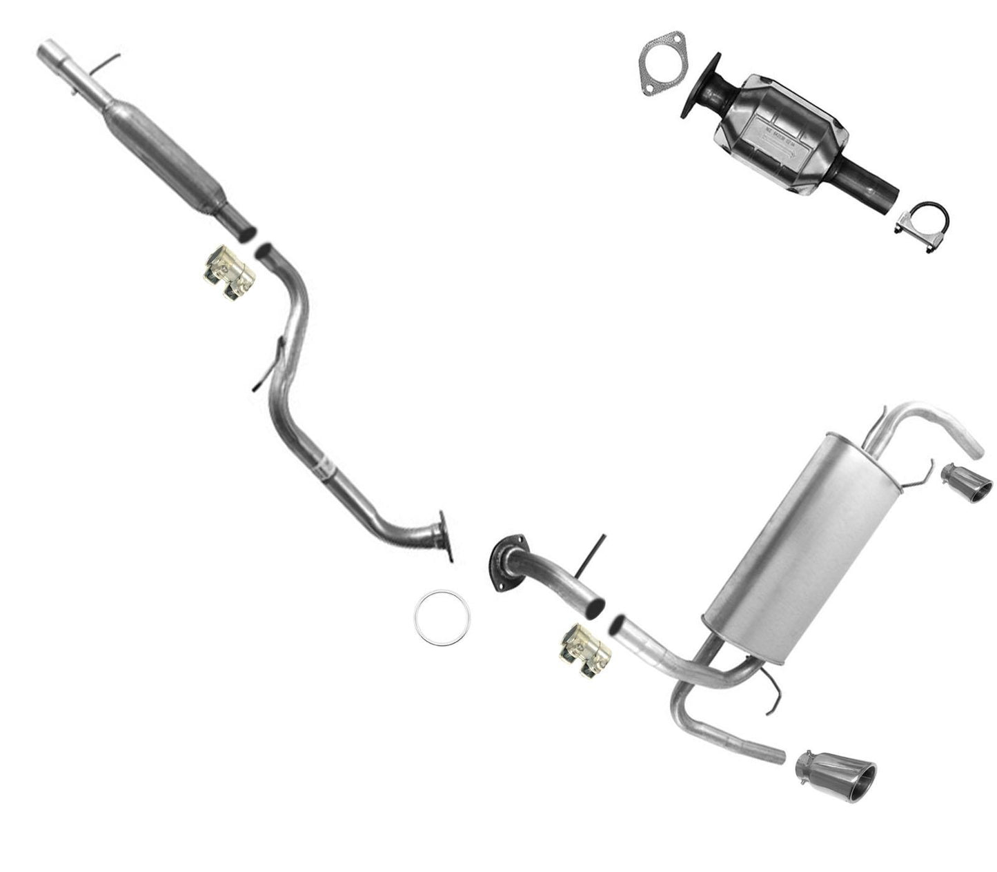 Catalytic Converters Ext Pipe Muffler Fits for 2010-2012 Mazda 3 Hatchback 2.5L