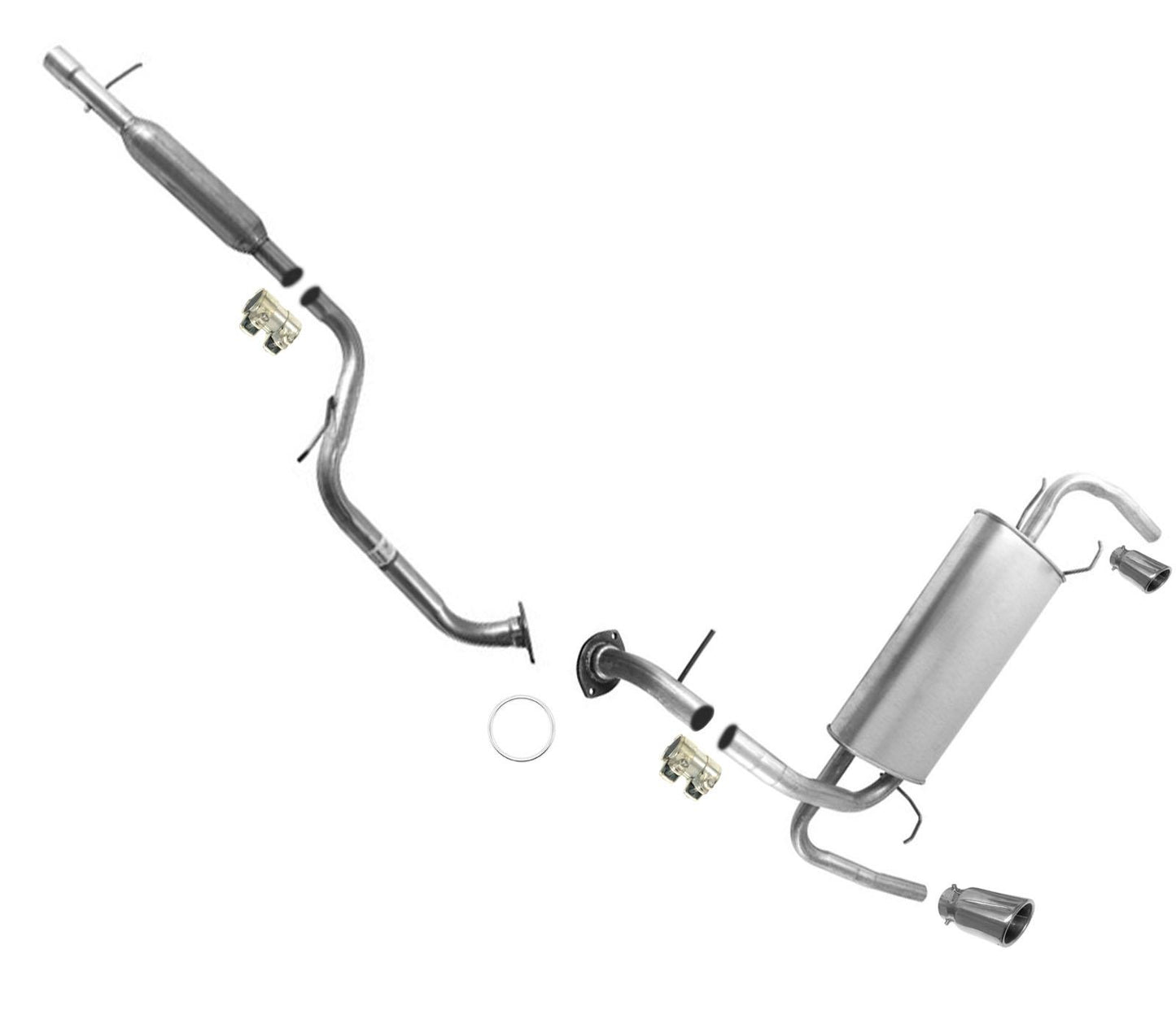 Rear Resonator Extension Pipe Muffler Fits for 2010-2012 Mazda 3 Hatchback 2.5L