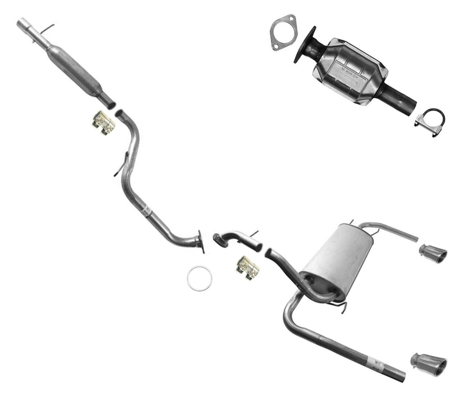 Silenciador de tubo externo de convertidores catalíticos traseros para Mazda 3 Sedan 2.5L 2010-2012
