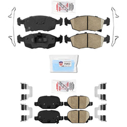 AmeriBRAKES Ceramic Brake Pads with Hardware Fits For 12-2017 Base 1.4 Non Turbo