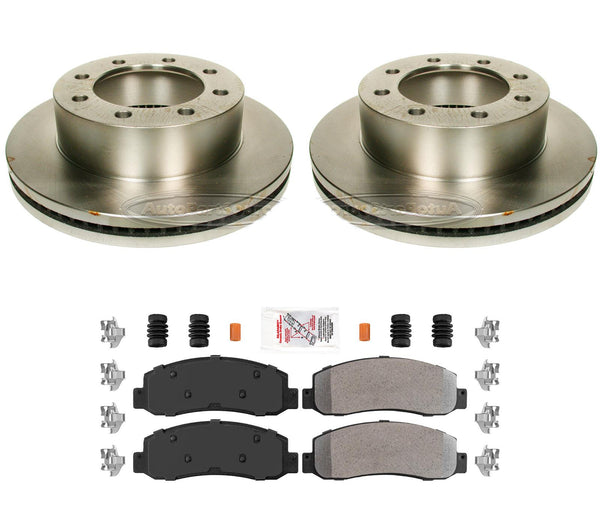 Front Fleet Pads & Balanced Rotors for 2011-2012 Ford F450 4x4 Crew Cab Pick Up