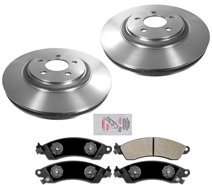 Rotores de freno de disco delantero de 330 mm, pastillas metálicas para Mustang SVT Cobra 1994-2004