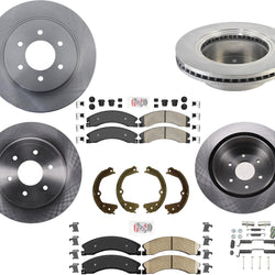 Frt & Rr Fleet Pads w Hardware & Disc Brake Rotors for 2016-2023 Nissan Titan XD