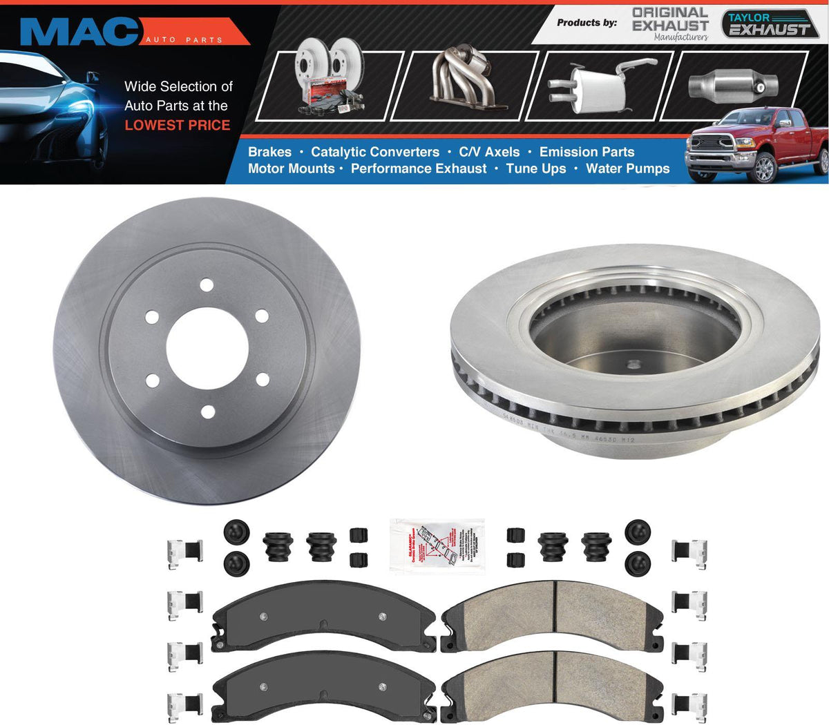 Pastillas de flota delanteras y traseras con hardware y rotores de freno de disco para Nissan Titan XD 2016-2023 - Photo 2