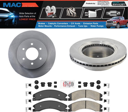 Pastillas de flota delanteras y traseras con hardware y rotores de freno de disco para Nissan Titan XD 2016-2023 - Photo 2