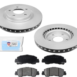 Front Coated Disc Brake Rotors Ceramic Brake Pads Fits 18-19 Eclipse Cross