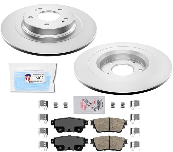 Rear Disc Brake Rotors Brake Pads Fits 18-19 Eclipse Cross W Electric Parking Bk