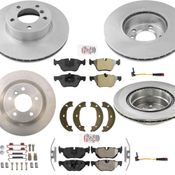 Front & Rear Brake Rotors & Ceramic Pads Sensors for 08-2013 BMW 128i