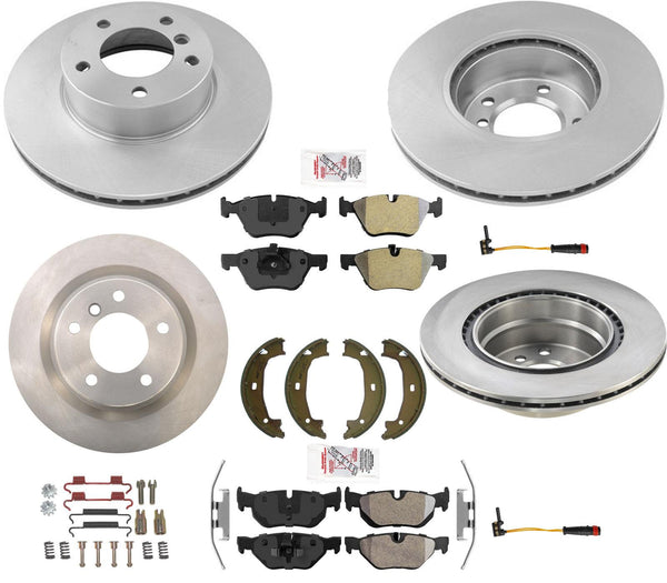 Front & Rear Brake Rotors & Ceramic Pads Sensors for 08-2013 BMW 128i