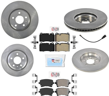 Front & Rear Brake Rotors Brake Pads Sensor for Audi Q5 2.0L Turbo 2013-2017