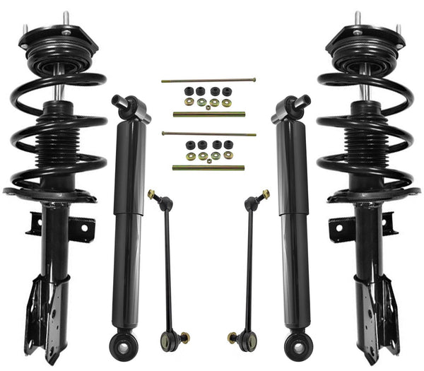 Front Coil Spring Struts Rear Shocks Sway Bar Links Fits For 09-12 GM Traverse