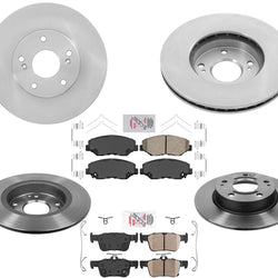 Rotores de freno de disco AmeriBrake Pastillas Hardware para Honda EX Civic 1.5L 16-2019