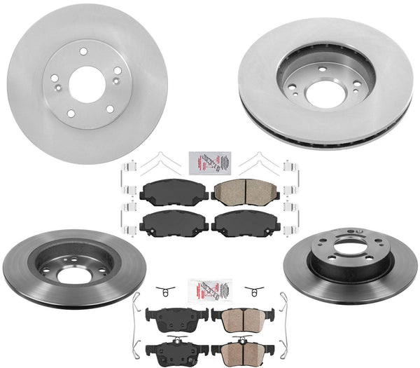 Rotores de freno de disco AmeriBrake Pastillas Hardware para Honda EX Civic 1.5L 16-2019