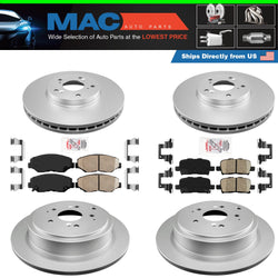 Front & Rear Brake Rotors Ceramic Brake Pads for 2003 - 2007 2008 Honda Pilot