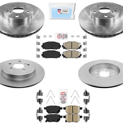 Rotores de freno de disco AmeriBrake Pads Hardware para Toyota Prius 2010-2015