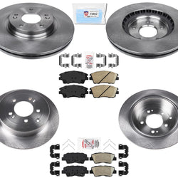 Front and Rear Disc Brake Rotors With Ceramic Pads For 16-19 Hyundai Tucson 6pc