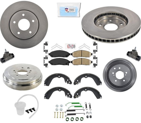 Front Brake Rotors & Ceramic Pads Hardware Drums Shoes for Nissan 13-19 NV200