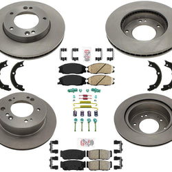 Rotores de freno de disco delantero y trasero Hardware de pastillas de freno Ameri para KIA Sorento 2007-2009