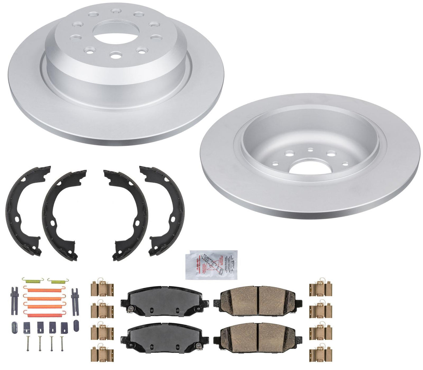 2018-2021 Jeep Wrangler Rear Coated Brake Rotors Ceramic Brake Pad, Shoe for 342